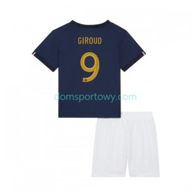 Koszulka Francja Olivier Giroud 9 Dziecięcy Domowe Koszulki Piłkarskie World Cup 2022 Krótki Rękaw